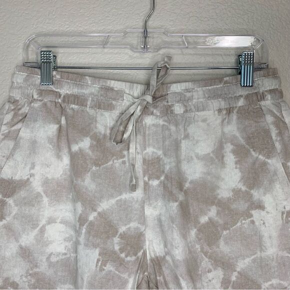 NWOT Old Navy Linen Blend High-Waisted Biege Tie Dye Shorts - Picture 3 of 11